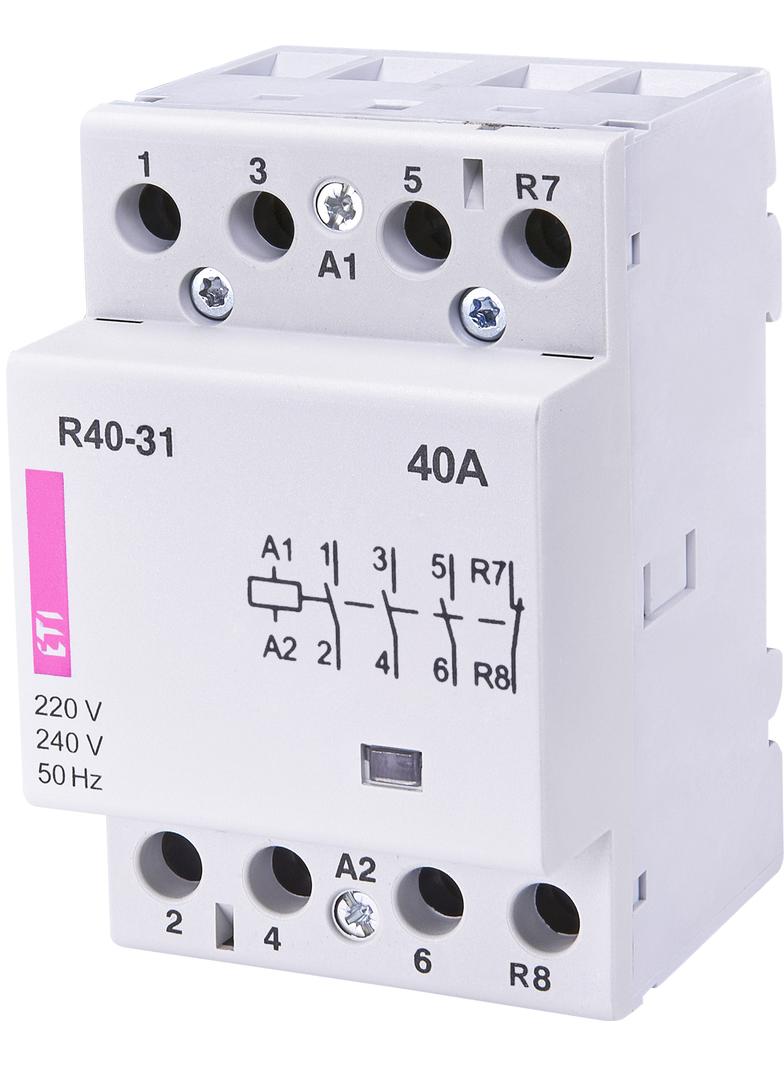 R 40-31 230V STYCZNIK MODUŁ.40A 3 STYKI ZW.I ROZW.(3 MOD.4 BIEG.)