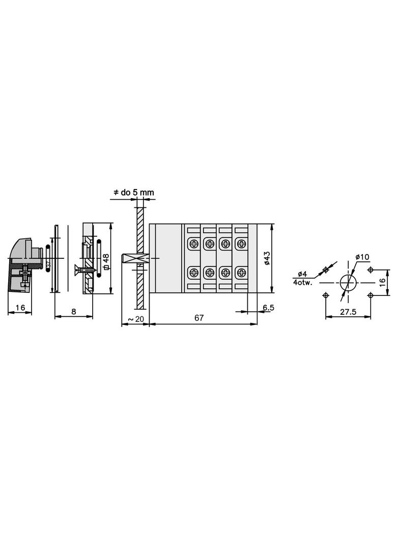 Łącznik krzywkowy 0-1-2 5P 12A IP65 Łuk E12-32  921232 ELEKTROMET