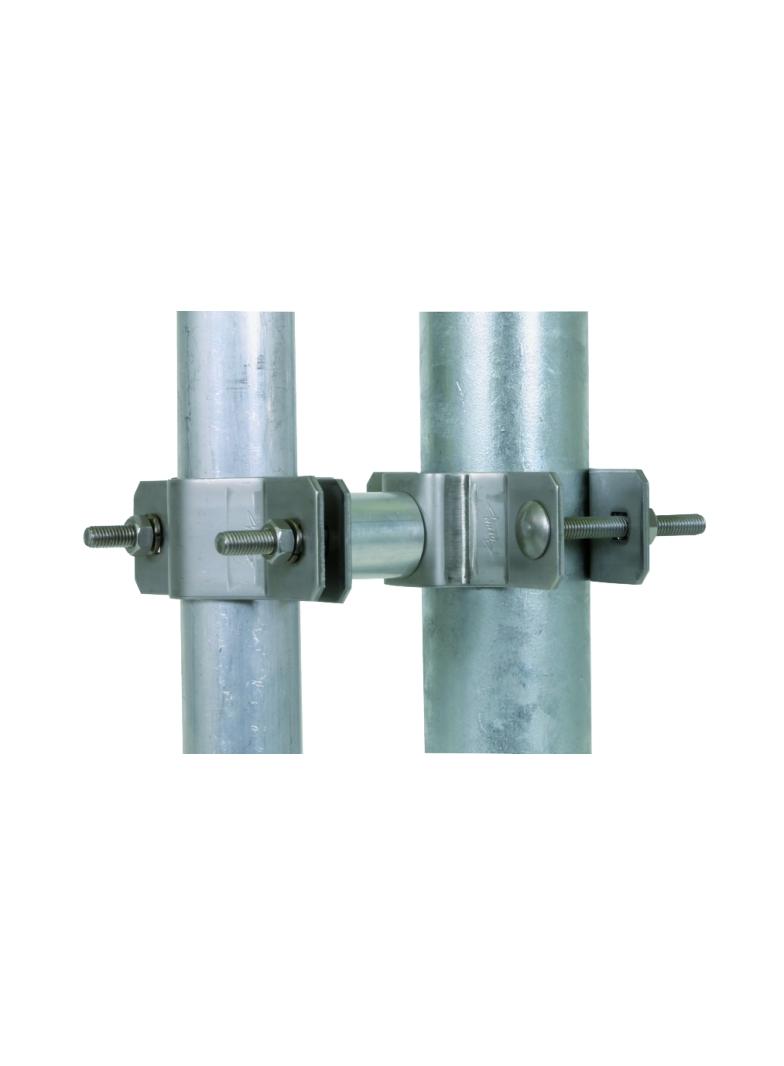 Element mocujący do rur fi 40 mm z dystansem 30 mm, stal nierdzewna NIRO