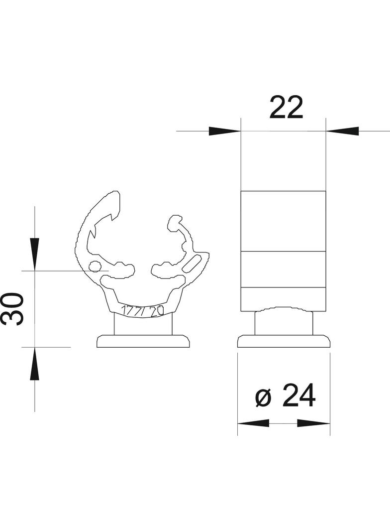 177/30-CU, UCHWYTY PRZEW.ZATRZASK.30MM/M8