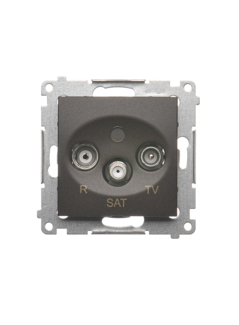 Simon 54 Gniazdo antenowe R-TV-SAT końcowe/zakończeniowe brąz mat
