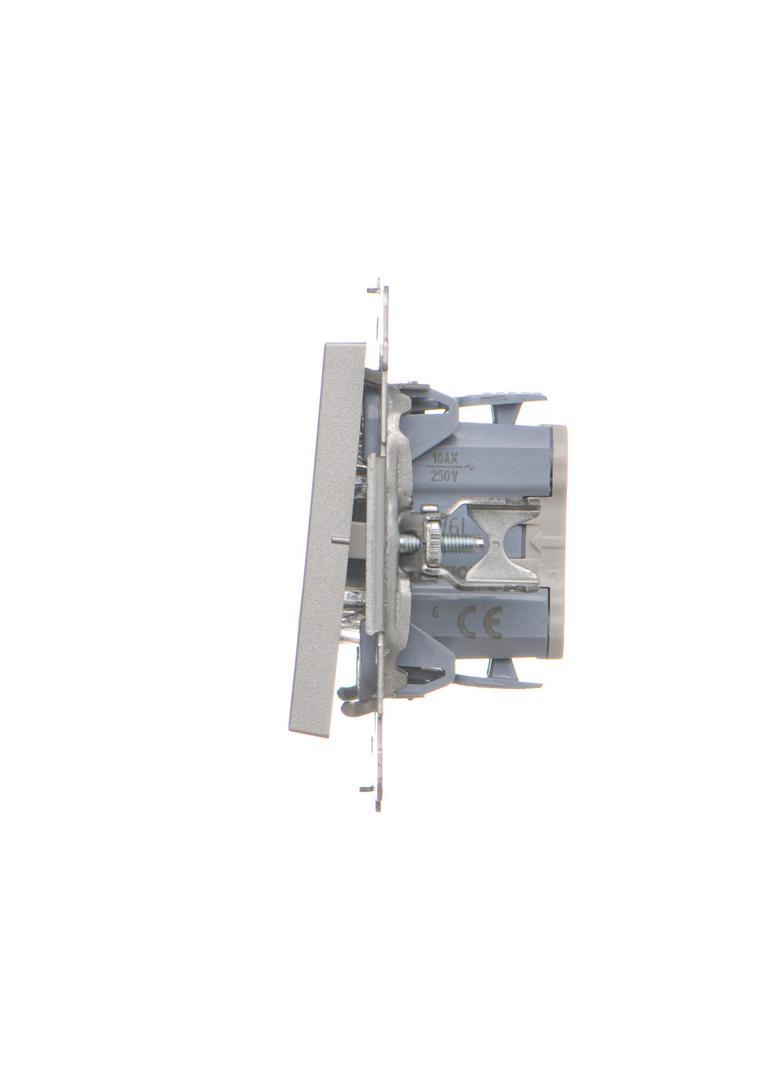 Simon 55 Łącznik schodowy z podświetleniem LED podświetlenie jakW łączniku pojedynczym szybkozłączka Aluminium mat TW6L.01/X/143 KONTAKT