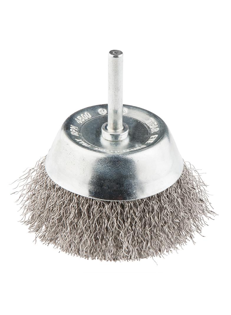 Szczotka druciana doczołowa z trzpieniem 50 mm, INOX