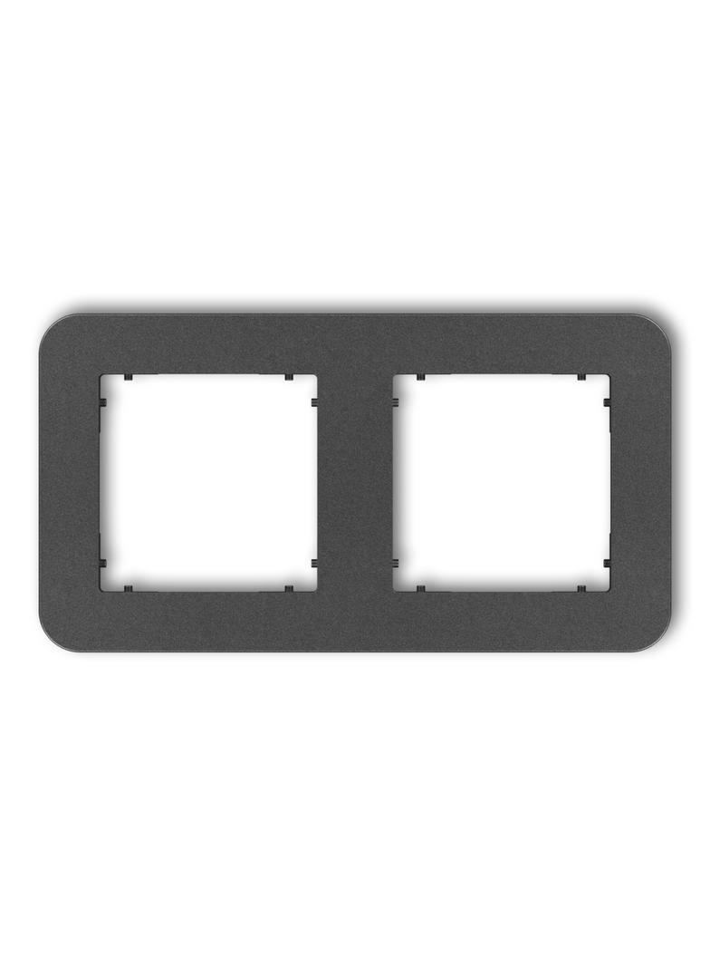 MINI Ramka uniwersalna podwójna zaokrąglona z tworzywa grafitowy