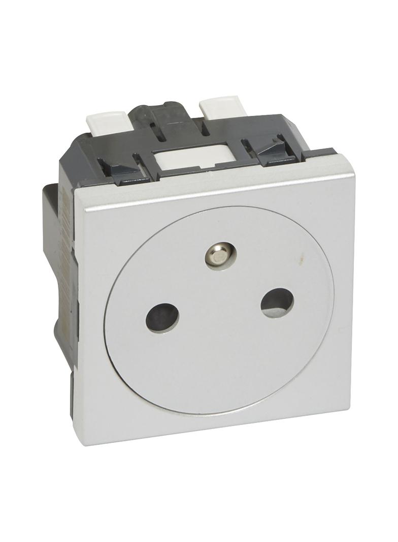 MOSAIC - Gniazdo 2P+Z IP31 16 A - 250 V~ płaskie - zaciski automatyczne - Aluminium, Legrand