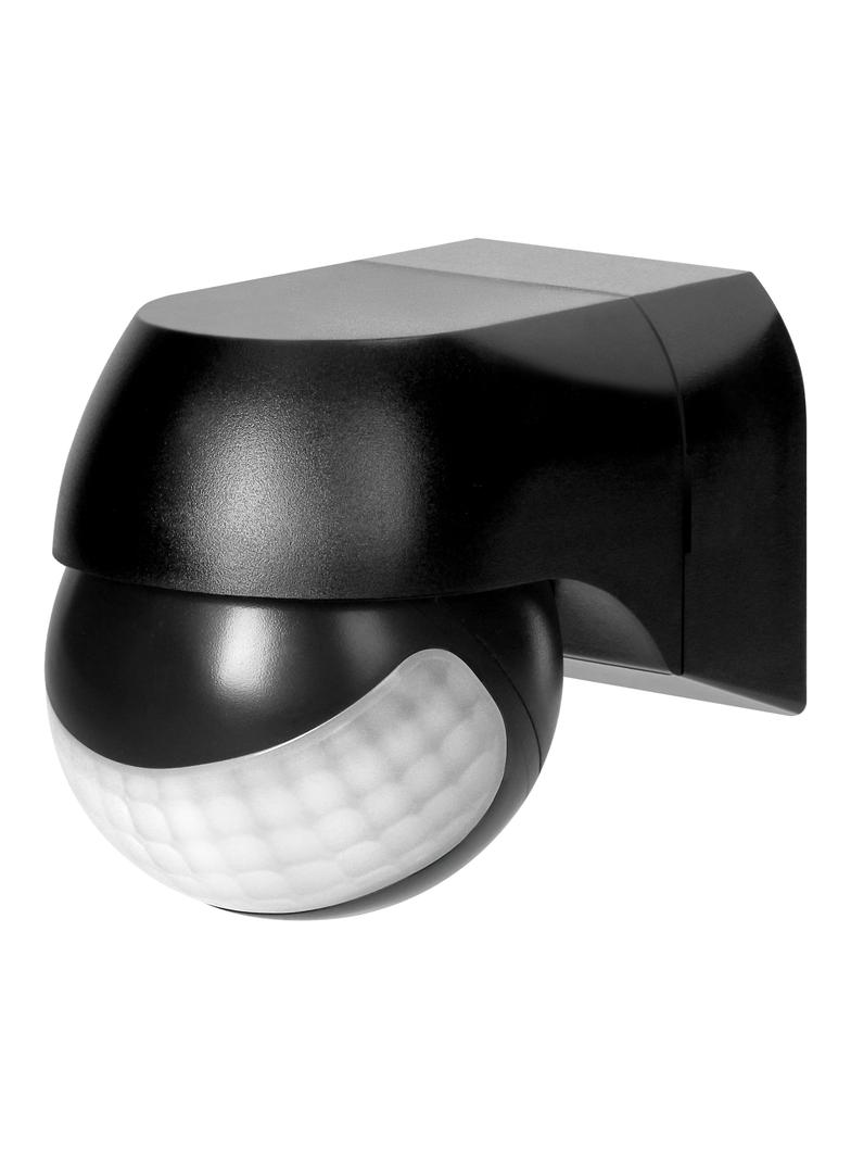 Czujnik ruchu 180° IP44, 800W, max 15m, mini, czarny