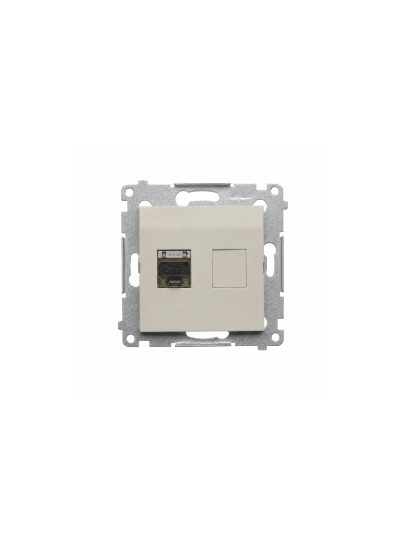 Simon 54 Gniazdo komputerowe RJ45 kat.6 kaszmir mat D61E.01/42
