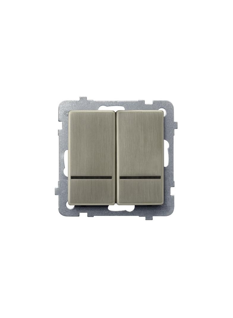 SONATA Łącznik dwugrupowy świecznikowy z podświetleniem niebieskim - kolor nowe srebro