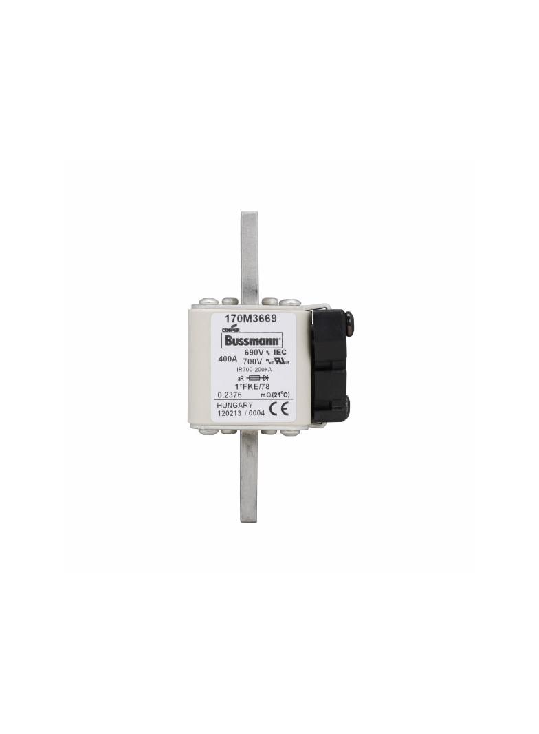 FUSE 400A 690V 1*FKE/78 AR UC Wkładka szybka 400A AC 690V rozmiar 1 45x59x110 mm aR, 170M3669 EATON