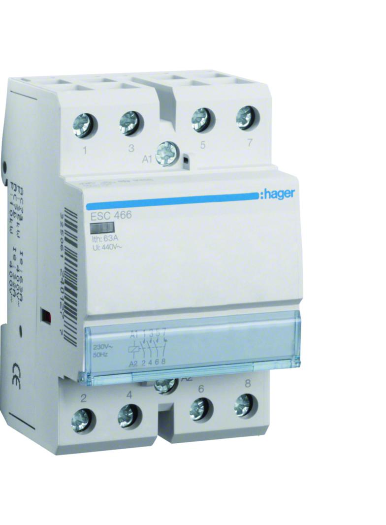 Stycznik modułowy 230V AC 3Z+1R 63A AC-7A B ESC466 HAGER