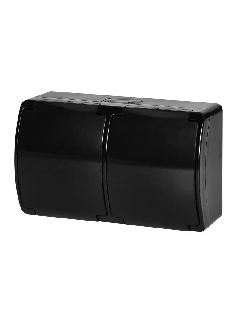 Gniazdo podwójne 2x2P+Z Schuko AQUATIC IP44 czarny OR-OE-7106(GS)/B ORNO