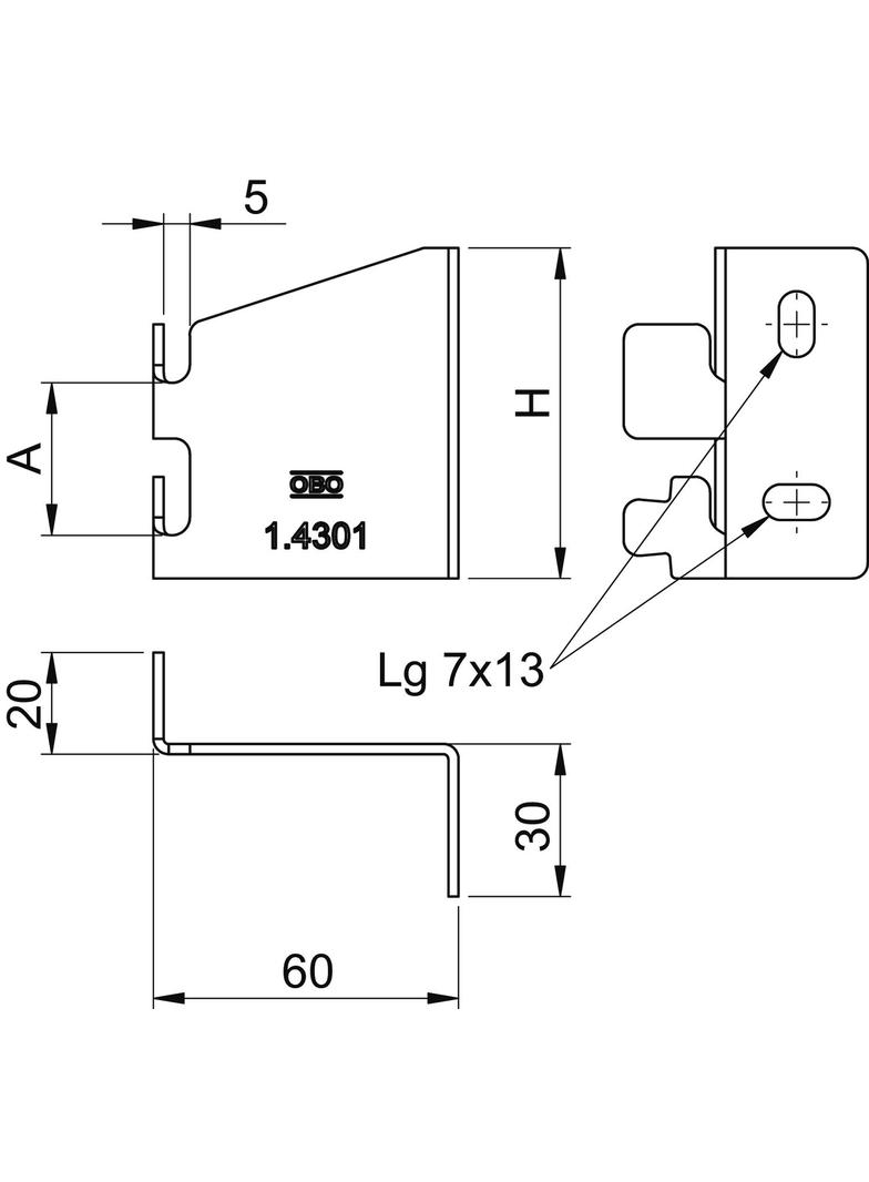 WBV CGR50 VA4301, Mocowanie ścienne poziom
