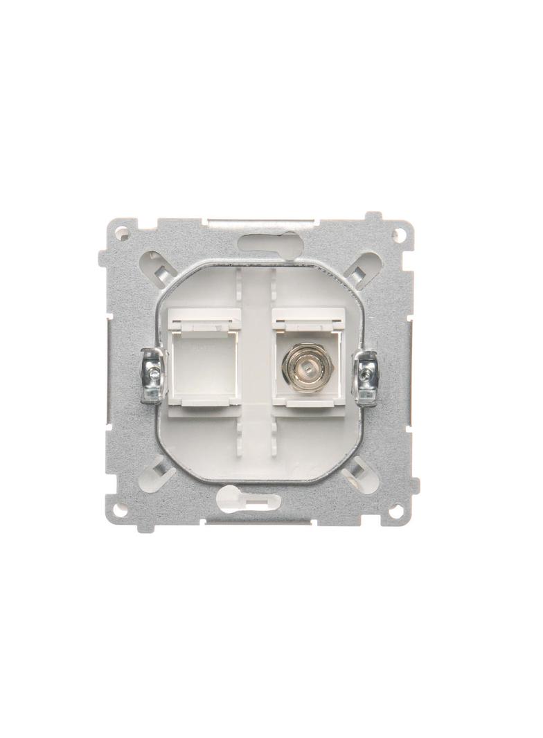 Simon Basic Gniazdo antenowe typu F pojedyncze  biały