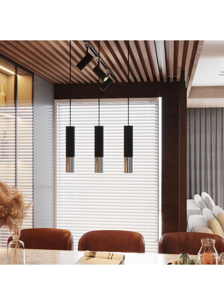 Sollux Lampa wisząca LOOPEZ 3P czarny/chrom SL.0943