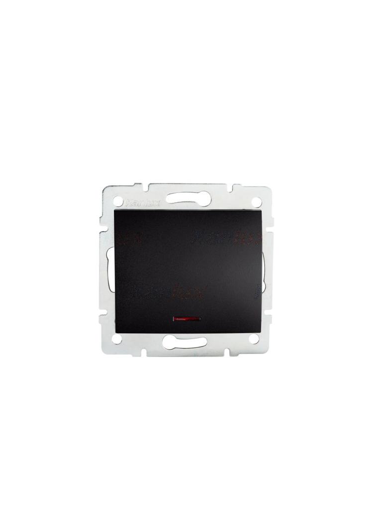 LOGI 02-1110-142 cm Łącznik jednobiegunowy z LED LOGI 02-1110-142 cm śrubowy kolor czarny mat KANLUX