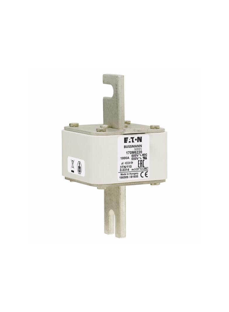 1800A 600V 3TN/110 aR INDICATOR FUSE Wkładka szybka 1800A AC 600V DIN 3 76x90x139 mm aR, 170M6220 EA