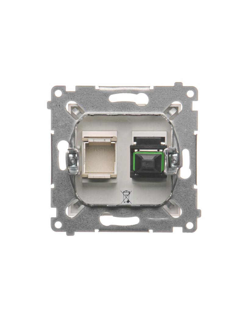 Simon 54 Gniazdo światłowodowe / optyczne pojedyncze SC/APC złoty mat