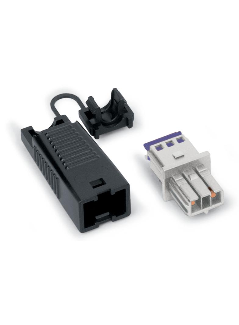 WINSTA EIB gniazdo 2-torowe czarne z obudową odciążającą naciąg