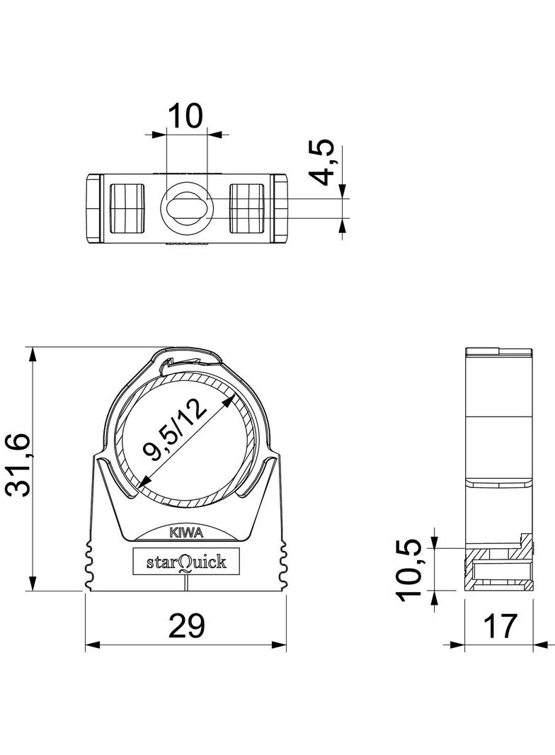 SQ-10, UCHWYT STAR QUICK 9,5-12MM