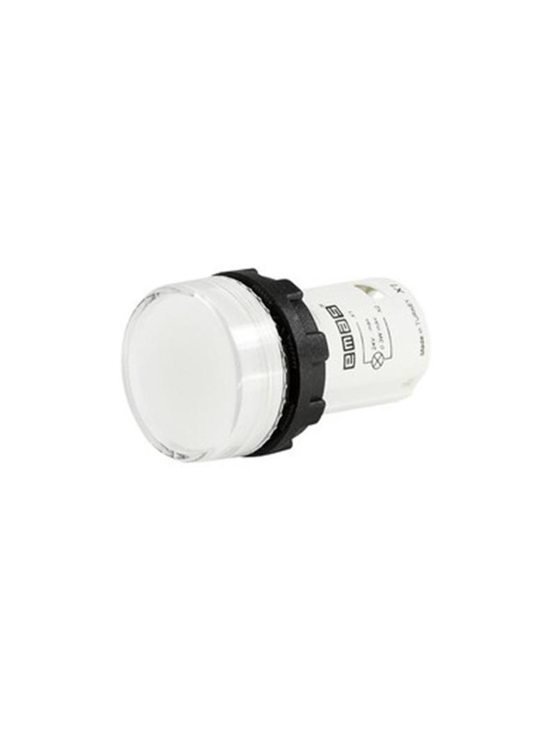 Lampka monoblok 230V LED, płaski klosz, biała