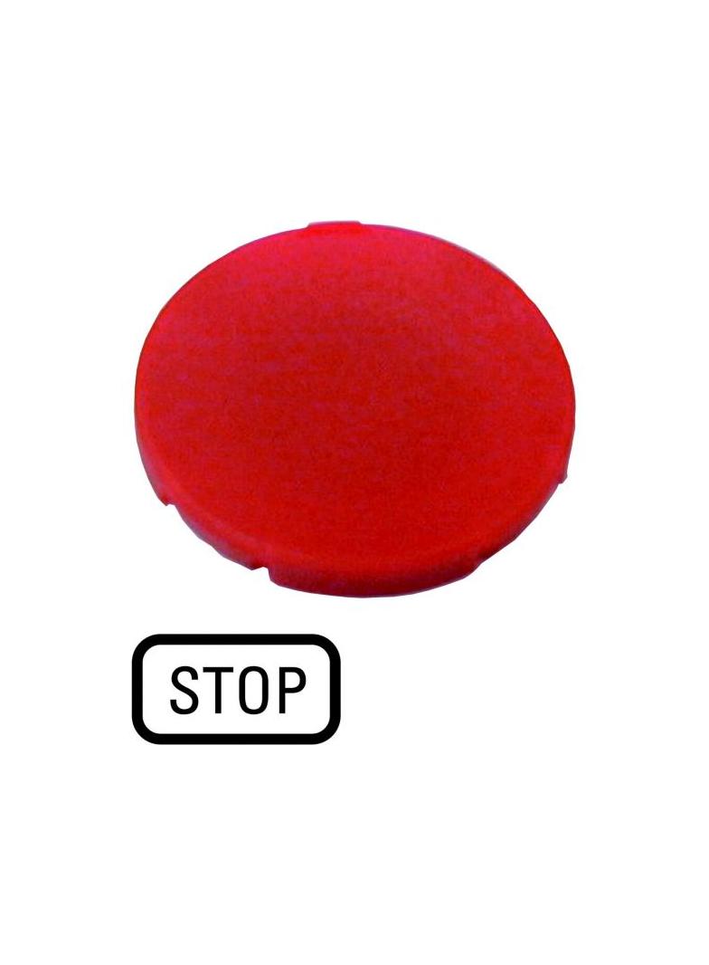 M22-XD-R-GB0 Soczewka przycisku 22mm płaska czerwona z opisem /STOP/ 218194 EATON
