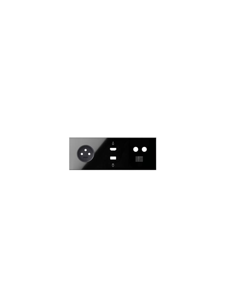 Simon 100 Panel 3-krotny: 1 gniazdo + 1 HDMI + 1 USB + 1 TV + 1 RJ45 czarny 10020317-138 KONTAKT