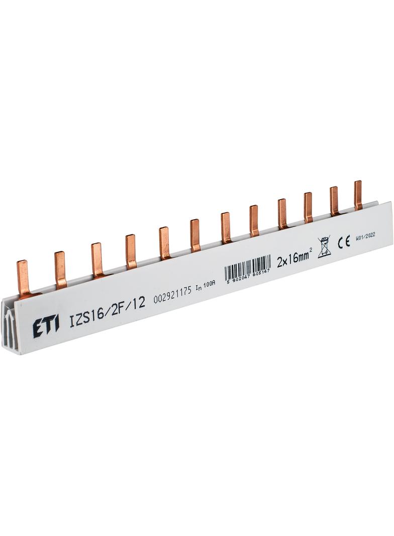 Szyna łączeniowa sztyftowa 2P 100A 16mm2 (12 mod.) IZS16/2F/12 002921175 ETI