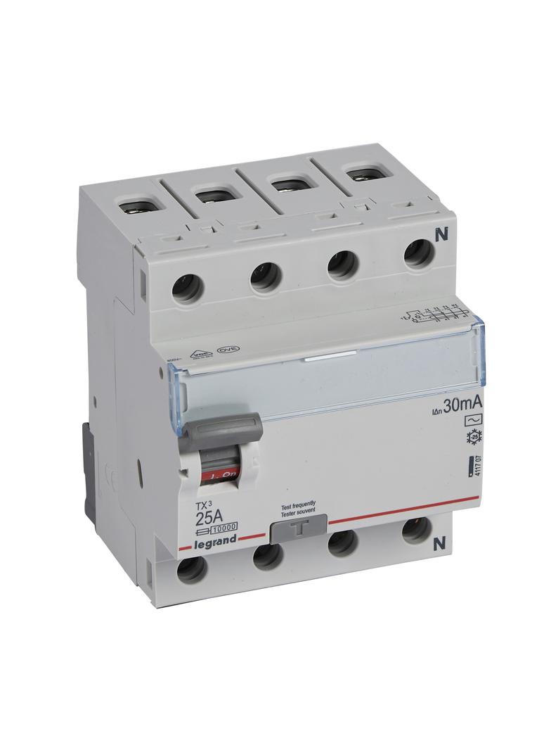 WYŁĄCZNIK RÓŻNICOWOPRĄDOWY P 304 4P 25A 30MA TYP AC SERII TX3, Legrand