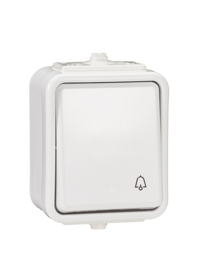 Cedar, przycisk dzwonek, IP44, biały