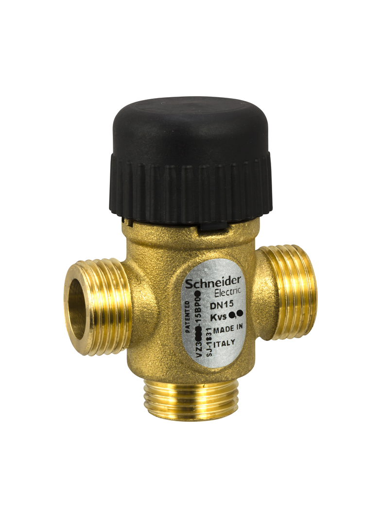VZ319E, zawór regulacyjny, 3-drogowy, DN15, kvs 1,0, przyłącze 1/2, gwint zewnętrzny, medium 2…95°C,