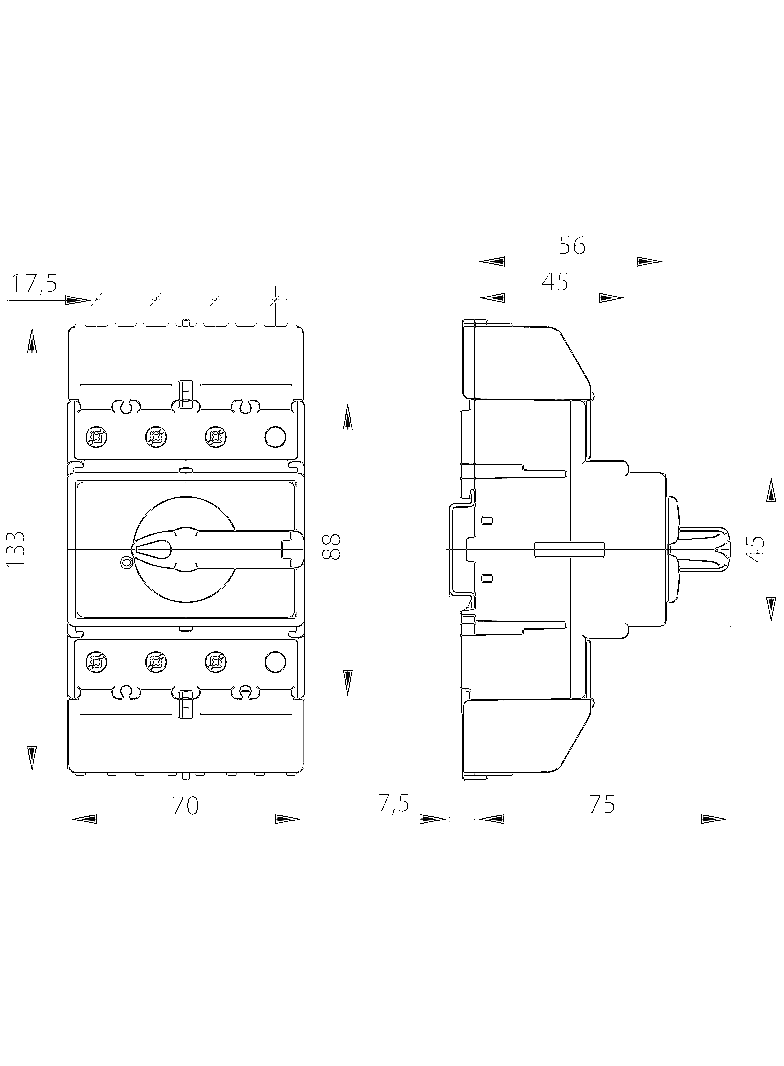 ROZŁĄCZNIK IZOL.4 BIEGUNOWY 80A DO POKRĘTŁA ZEWNĘTRZNEGO