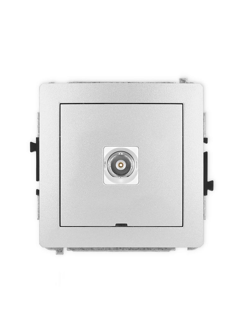 DECO Mechanizm gniazda pojedynczego BNC, bez pola opisowego srebrny metalik