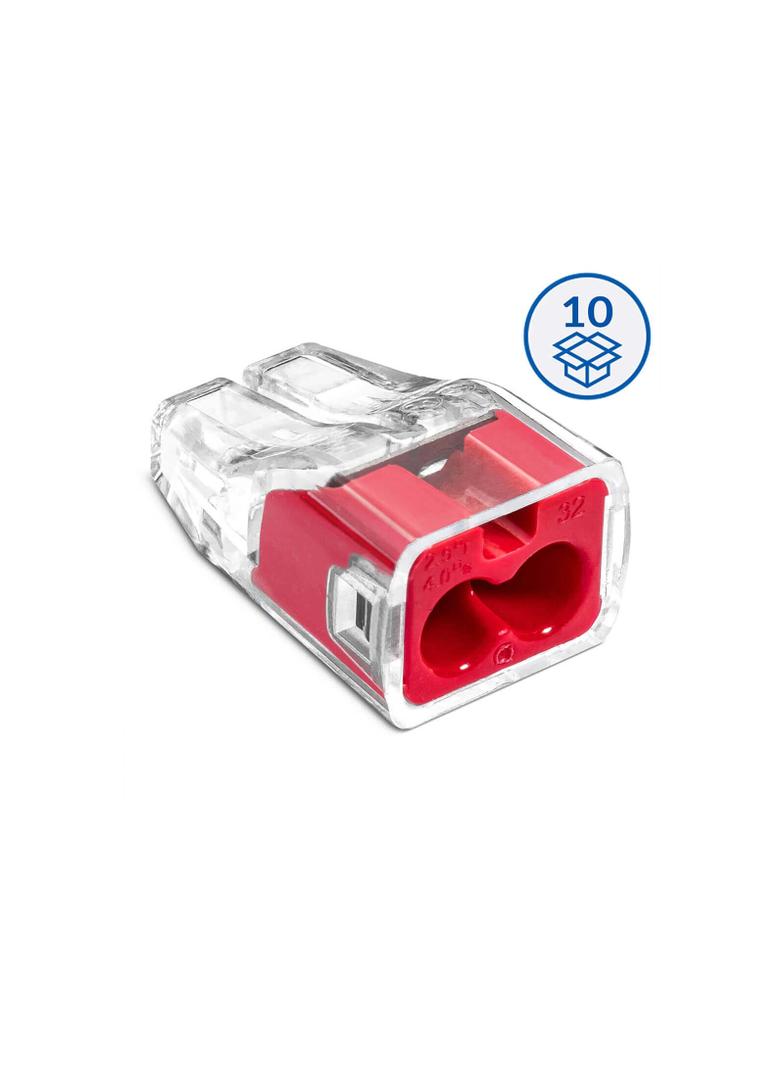 Szybkozłączka SCP2 B10 IDEALNA wtykowa do drutów i wielodrutów 2‑torowa 4mm² 32A 450V 88001001 SIMET