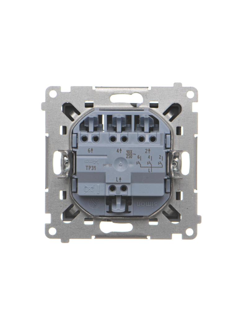 Simon 55 Przycisk zwierny potrójny szybkozłączka Grafitowy mat