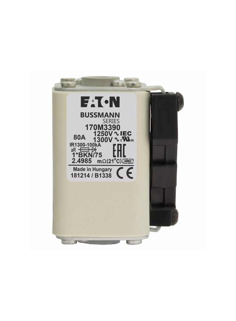 FUSE 80A 1250V 1*BKN/75 AR CU Wkładka szybka 80A AC 1250V rozmiar 1 45x59x75 mm aR, 170M3390 EATON