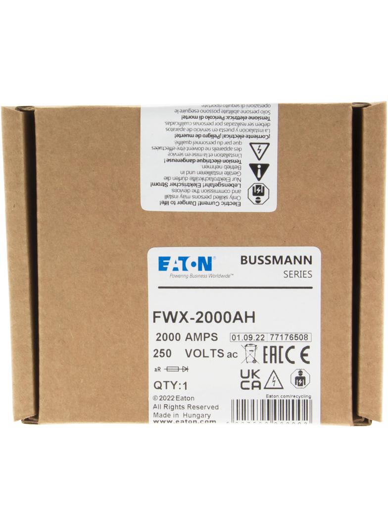 2000AMP 250V AC SEMI-COND FUSE Wkładka szybka 2000A AC 250V 48x89 mm UL FWX-2000AH EATON