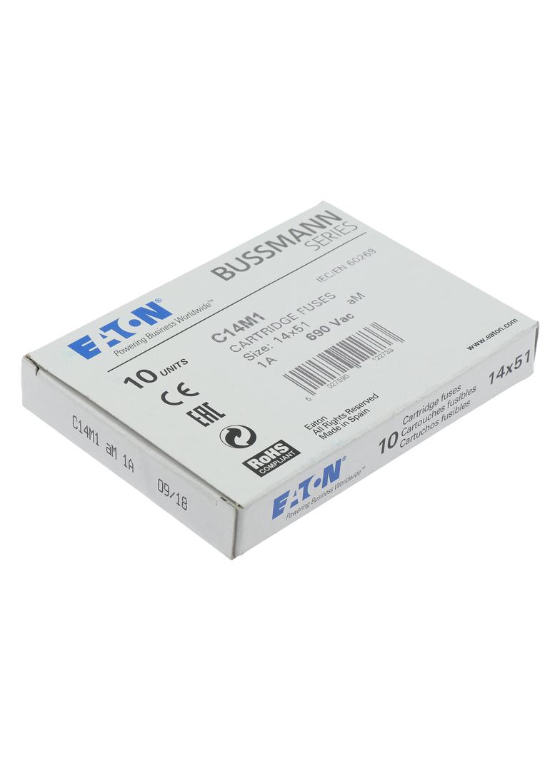 CYLINDRICAL FUSE 14 x 51 1A AM 690V AC Wkładka cylindryczna 14 x 51mm 1A AM 690V AC C14M1 EATON