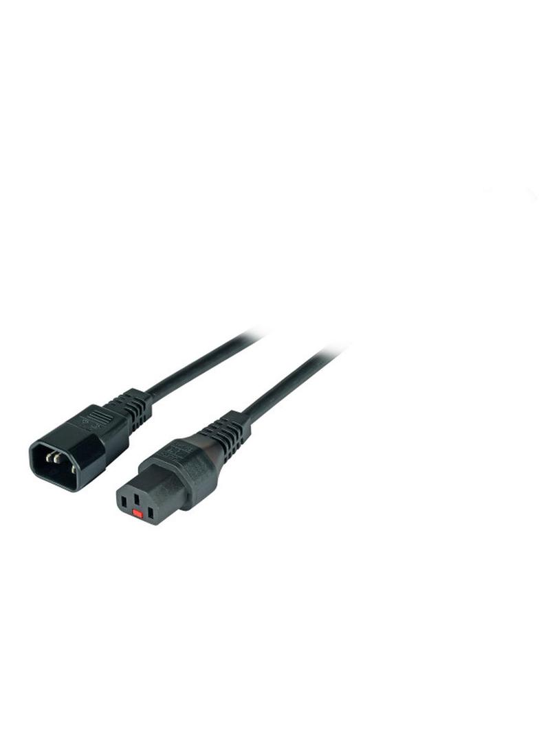 Przedłużacz IEC C14 180° - IEC C13 180° z blokadą IEC 2m