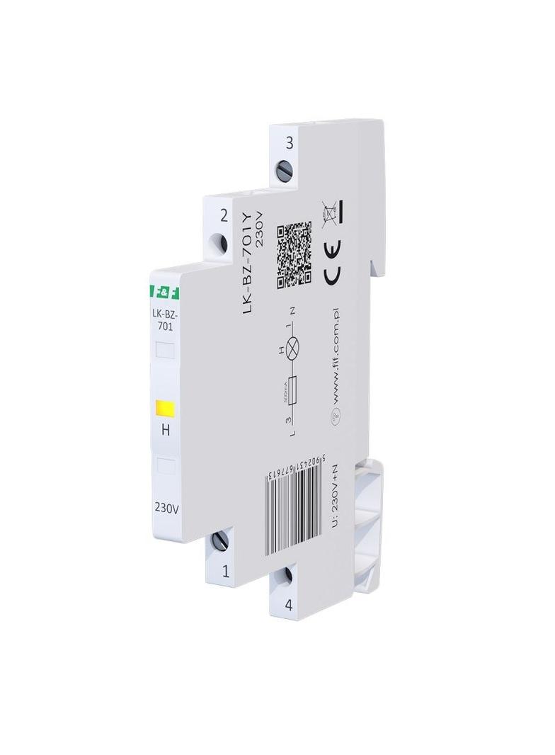 Lampka kontrolna zasilania z zabezpieczeniem 1/3S 1xLED ŻÓŁTA LK-BZ-701Y F&F
