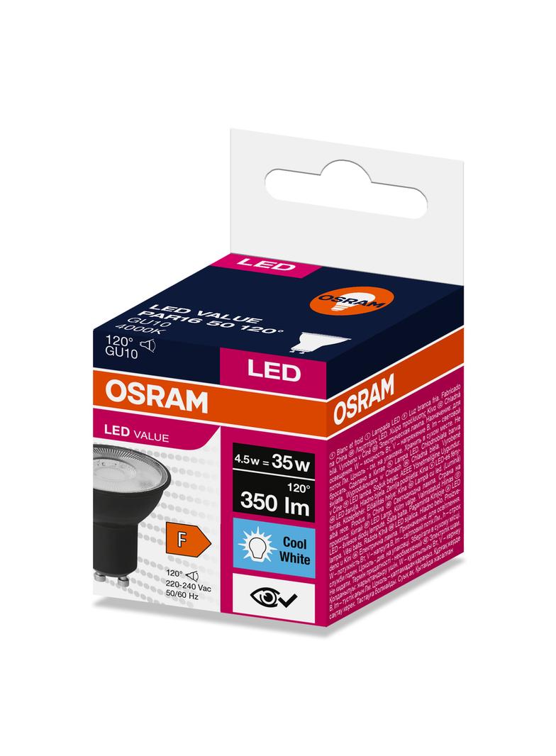 Lampa LED VALUE PAR16 50 120 54,5W/840 230V GU10 BK