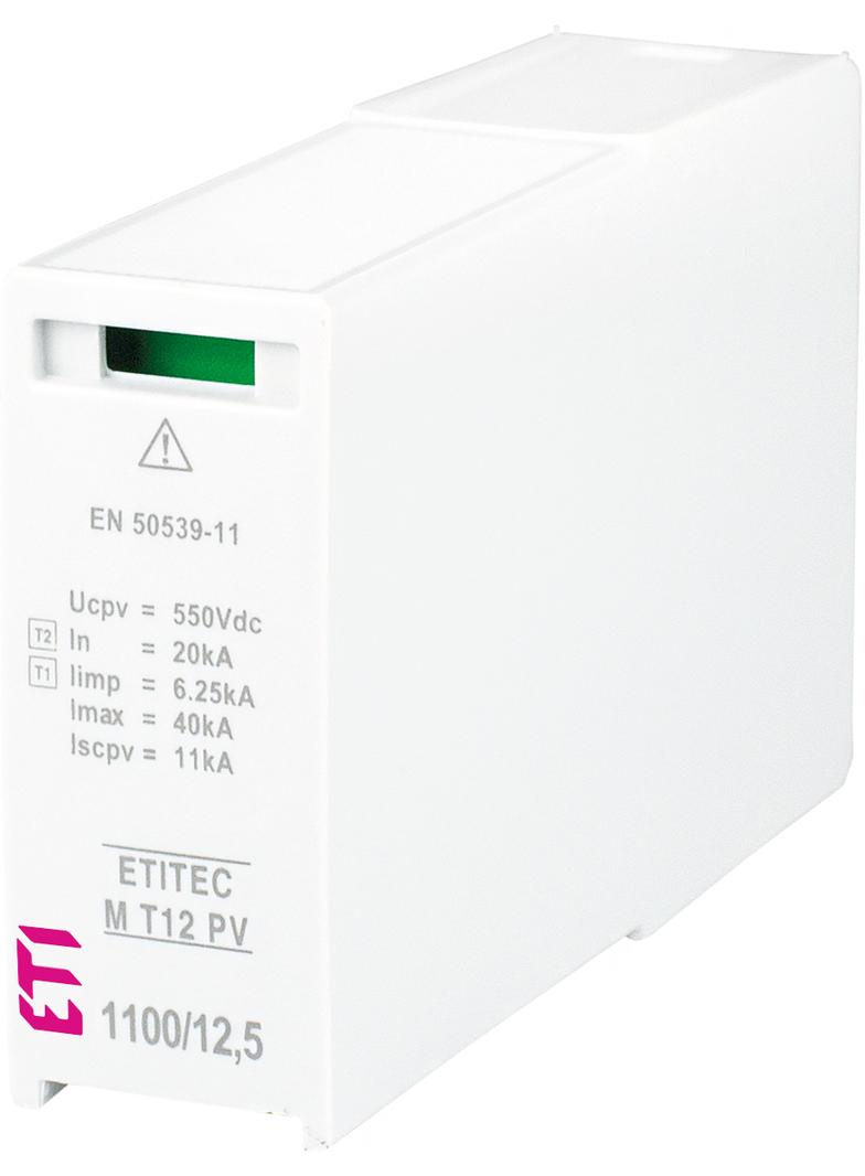 MOD. M T12 PV 550/6,25 Moduł wymienny do ogran.przepięć Typ1,T2 (kl.B,C) do systemów PV