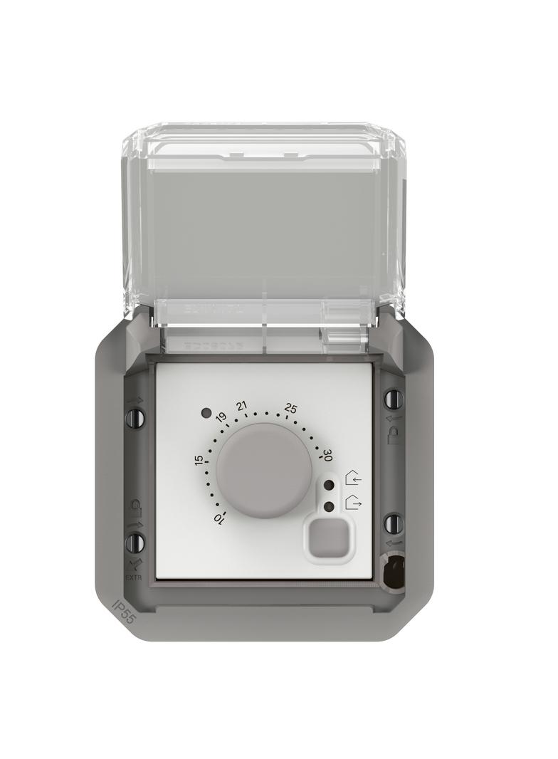 NOWE PLEXO - TERMOSTAT ELEKTRONICZNY POKOJOWY MECHANIZM SZARY