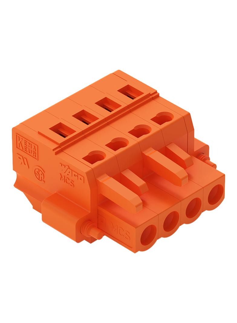 Gniazdo MCS-MIDI Classic 4-biegunowe pomarańczowe raster 5,08mm /50szt./ 231-304/107-000 WAGO