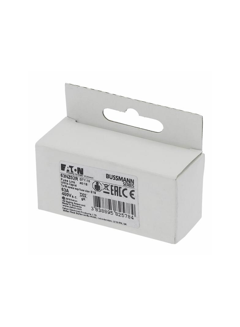 FUSE-D02 63A GR 400VAC E18 Wkładka D02 63A GR 400VAC E18 63NZ02R EATON