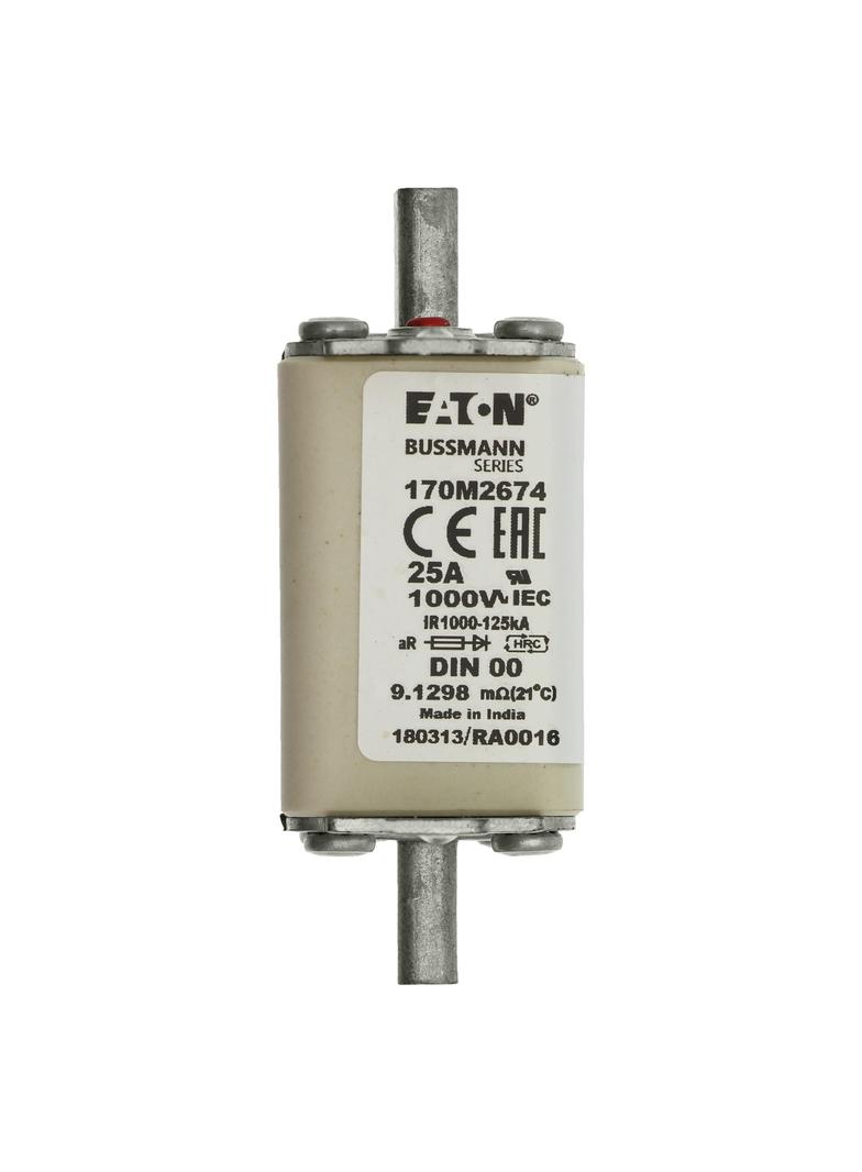 25A 1000V aR DIN 00 TYPE T FUSE Wkładka szybka 25A AC 1000V DIN 00 aR DIN IEC nieizolowane 170M2674