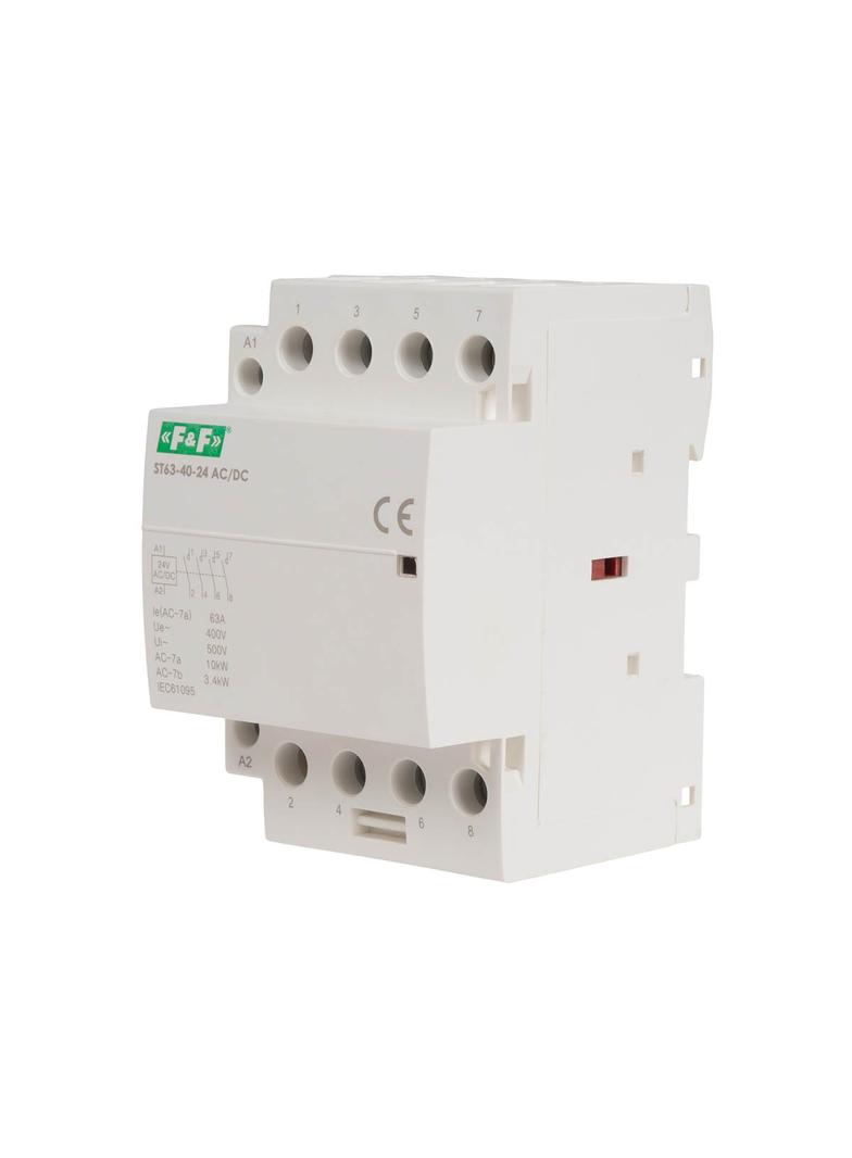 Stycznik modułowy montaż na szynie styki 4Z 63A 24V DC ST63-40-24ACDC F&F