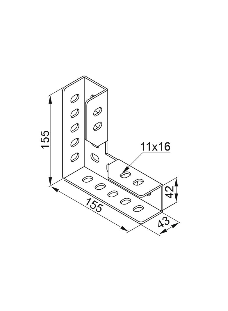LWK90 Łącznik wzmocniony 90o 3,0 mm