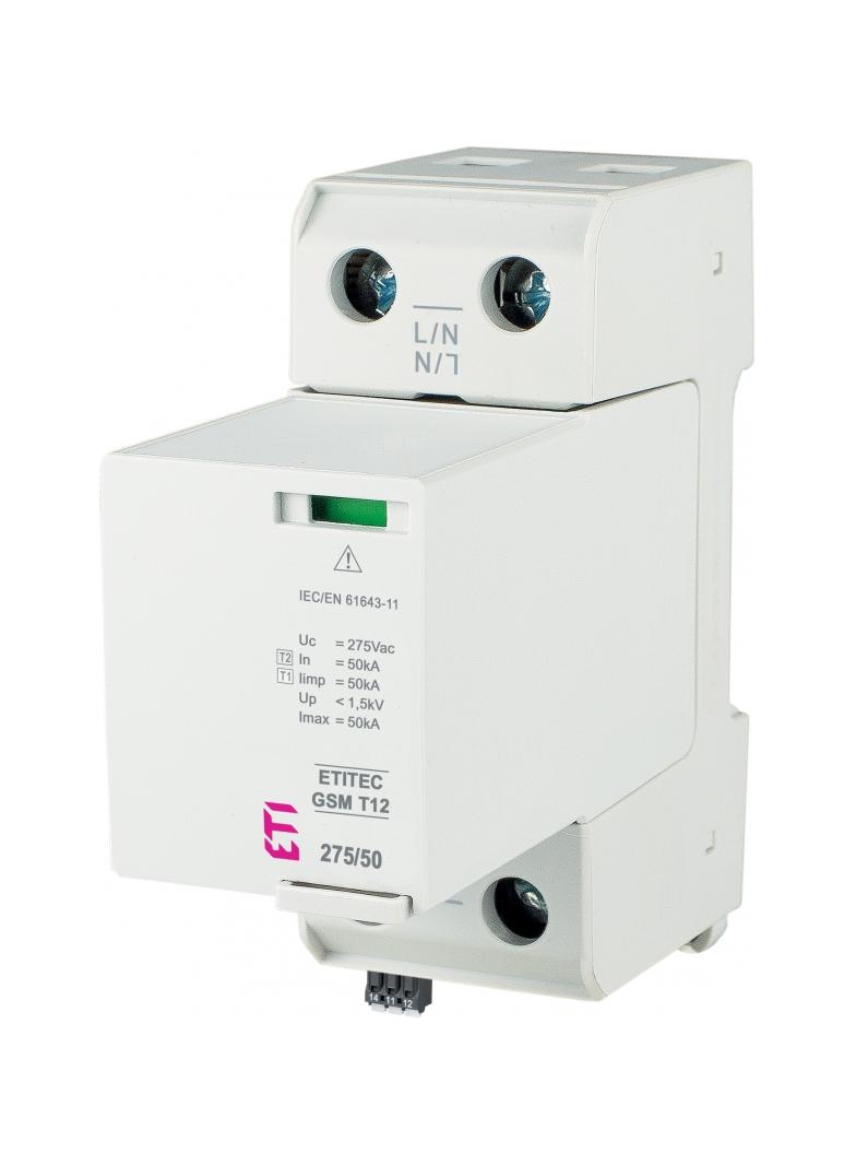 Ogranicznik przepięć T1+T2 (B+C) - iskiernik TEC GSM T12 275/50 1+0 RC 002440721 ETI