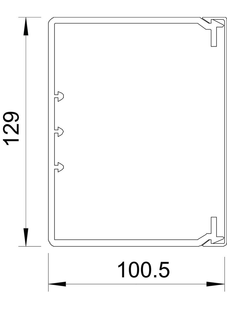 WDK 100130, KANAŁ ŚCIENNY I SUFITOWY 100X130X2000