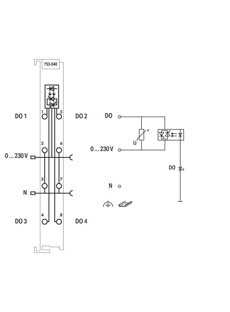 moduł 4DO 230V AC WAGO
